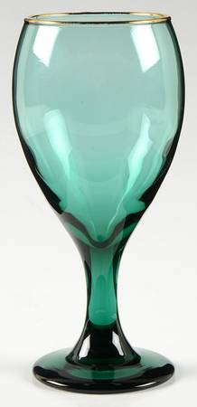 Teardrop Juniper (Gold Trim) Wine Glass by Libbey Glass Company