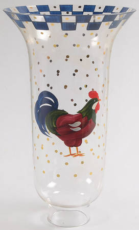 Morning Sunshine Rooster Glass Candleholder for Metal Wall Sconce