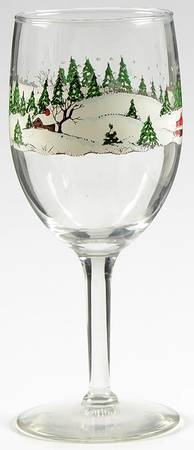 Winter Village Wine Glass