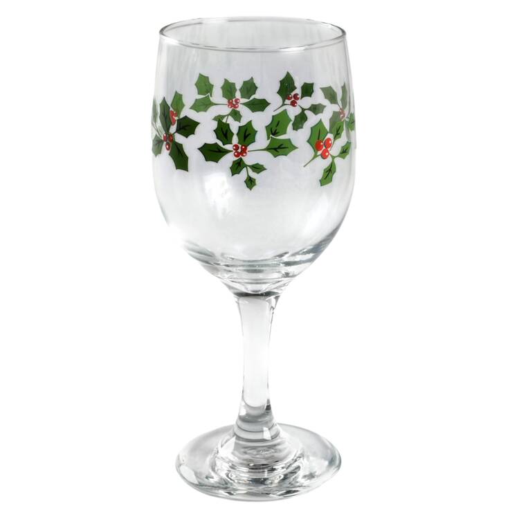 Holiday Holly Water Goblet