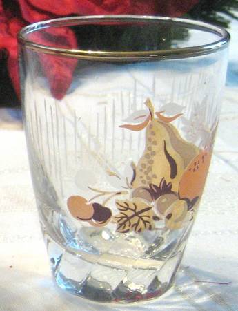 Golden Fruit Juice Glass