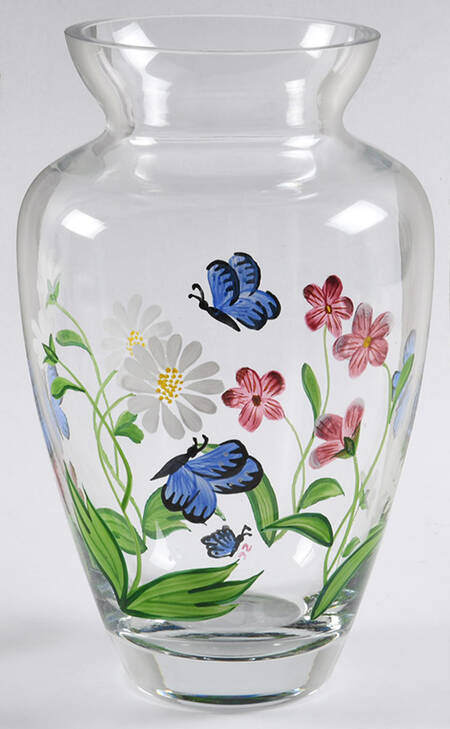 Butterflies and Blossoms 8" Flower Vase