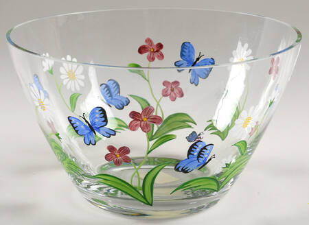 Butterflies and Blossoms 8" Round Bowl