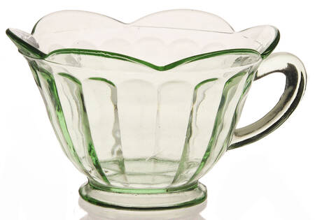 Bamboo Optic Scalloped Green Cup Only