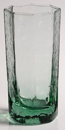 Facets Green Highball Glass