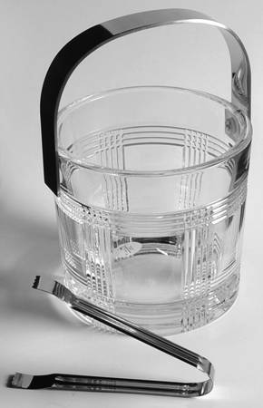 Glen Plaid Ice Bucket with Tongs