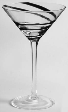 Black Swirl Martini Glass