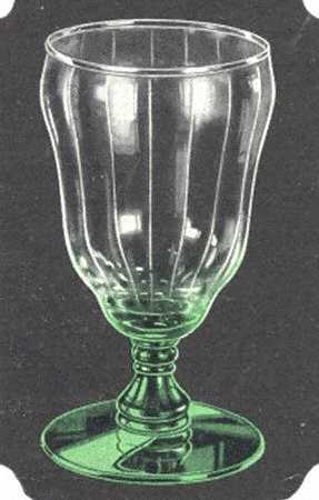 Warwick Green (Straight Optic) by Libbey Glass Company