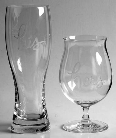 Two of a Kind Beer Glass (Set of 2-Motif 1&2)