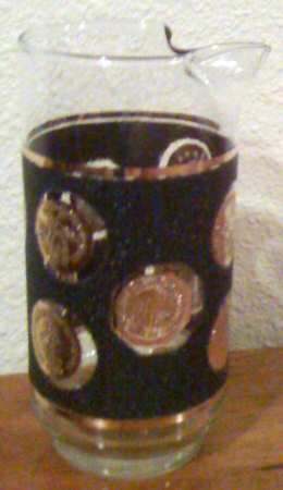 Gold Coins (Gold Band) Martini Pitcher No Handle