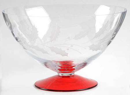 Holiday Etched Footed Bowl