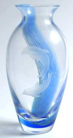 Dolphin Paradise 8" Flower Vase