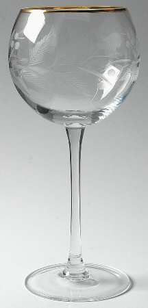 Holiday Etched (Gold Trim) Balloon Wine