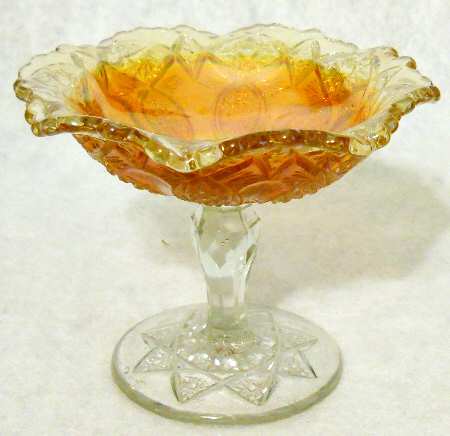 Hobstar Band Marigold 5" Height Open Compote