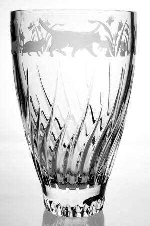 Crystal Cats 10" Flower Vase