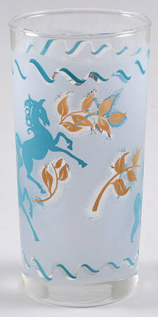 Prancing Colts Aqua 10 Oz Highball