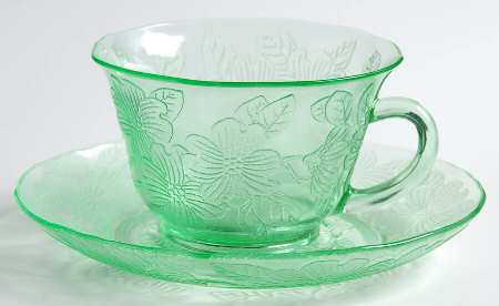 Dogwood Green Thin Cup and Saucer Set