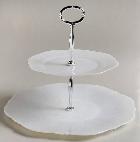 Petalware Monax (White) 2 Tier Tidbit