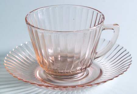 Petalware Pink Flat Cup & Saucer Set