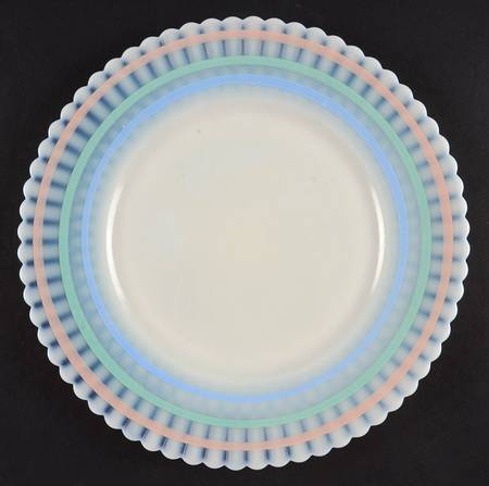 Petalware Monax White Pastel Decorations 8" Salad Plate by MacBeth-Evans