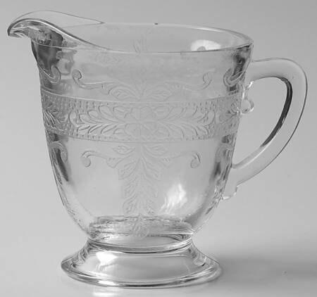 Stippled Rose Band Clear Creamer