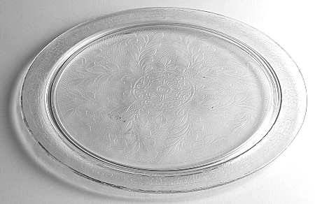 Stippled Rose Band Clear Cake Plate