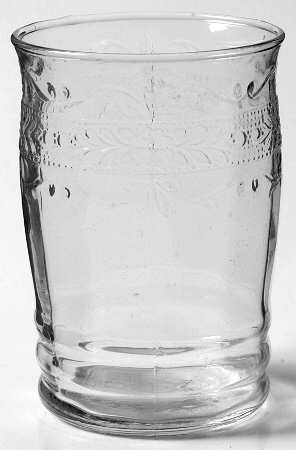 Stippled Rose Band Clear 9 Oz Flat Tumbler