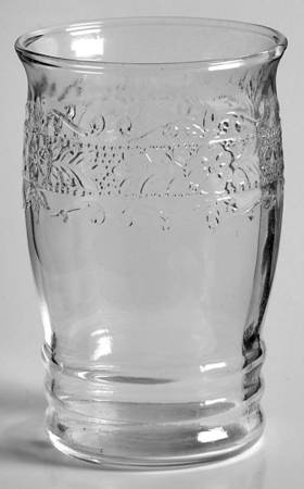 Stippled Rose Band Clear Flat Juice Glass