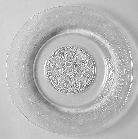 Stippled Rose Band Clear Bread & Butter Plate