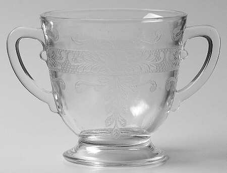 Stippled Rose Band Clear Open Sugar