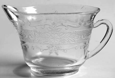 Stippled Rose Band Clear Creamer
