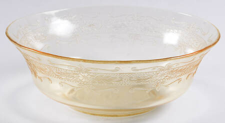 Stippled Rose Band Amber 8" Large Fruit Bowl