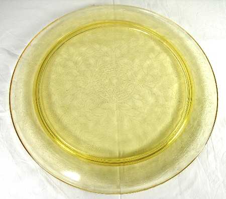 Stippled Rose Band Amber 13" Large Cake Plate