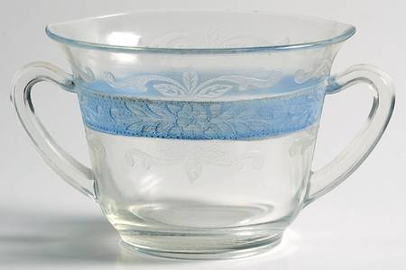Stippled Rose Band Clear with Blue Open Sugar