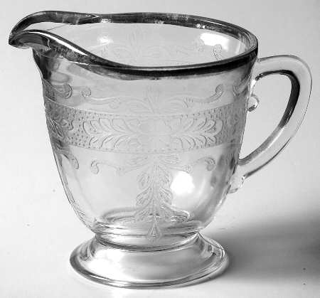 Stippled Rose Band Clear with Platinum Creamer