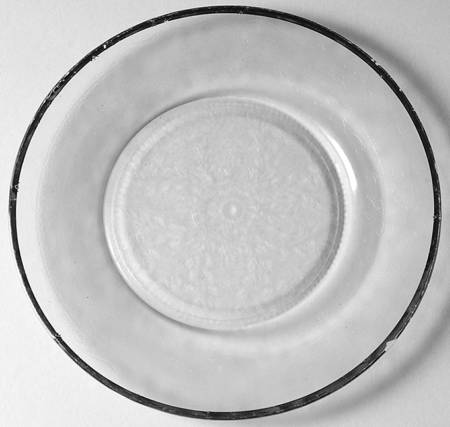 Stippled Rose Band Clear with Platinum Luncheon Plate