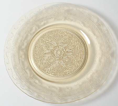 Stippled Rose Band Light Yellow Luncheon Plate