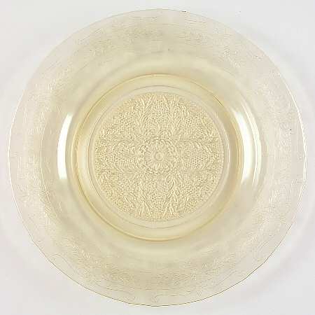 Stippled Rose Band Light Yellow Dinner Plate