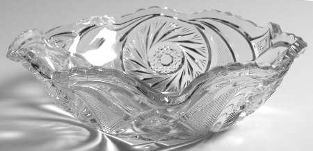Aztec Clear 8" Round Crimped Bowl