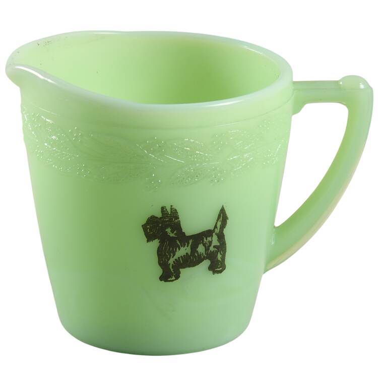 Laurel Jadite Green Child's Creamer