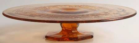 Rock Crystal Amber Round Cake Stand
