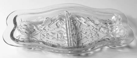 Rock Crystal Clear 11" Oblong 2 Part Relish
