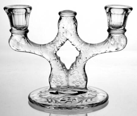 Rock Crystal Clear Double Light Candlestick by McKee