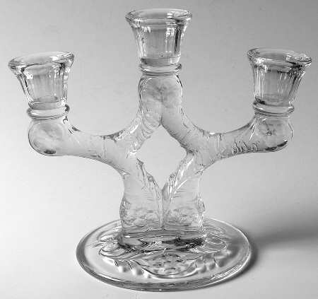 Rock Crystal Clear 3 Light Candlestick by McKee
