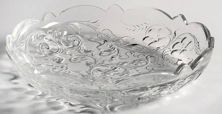 Rock Crystal Clear 8" Shallow Round Bowl by McKee