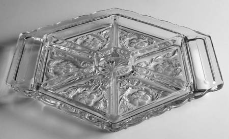Rock Crystal Clear 14" Hexagonal 7 Part Relish