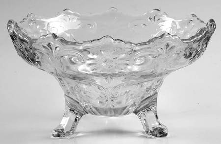Rock Crystal Clear 9" 3-Toed Footed Bowl