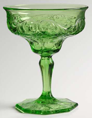Rock Crystal Green Champagne Glass