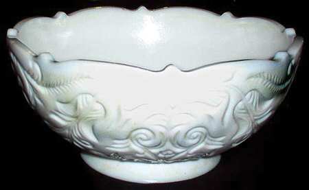Rock Crystal Milk Glass 8" Round Bowl
