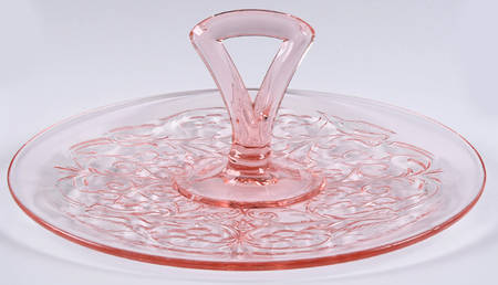 Rock Crystal Pink Center Handle Tray